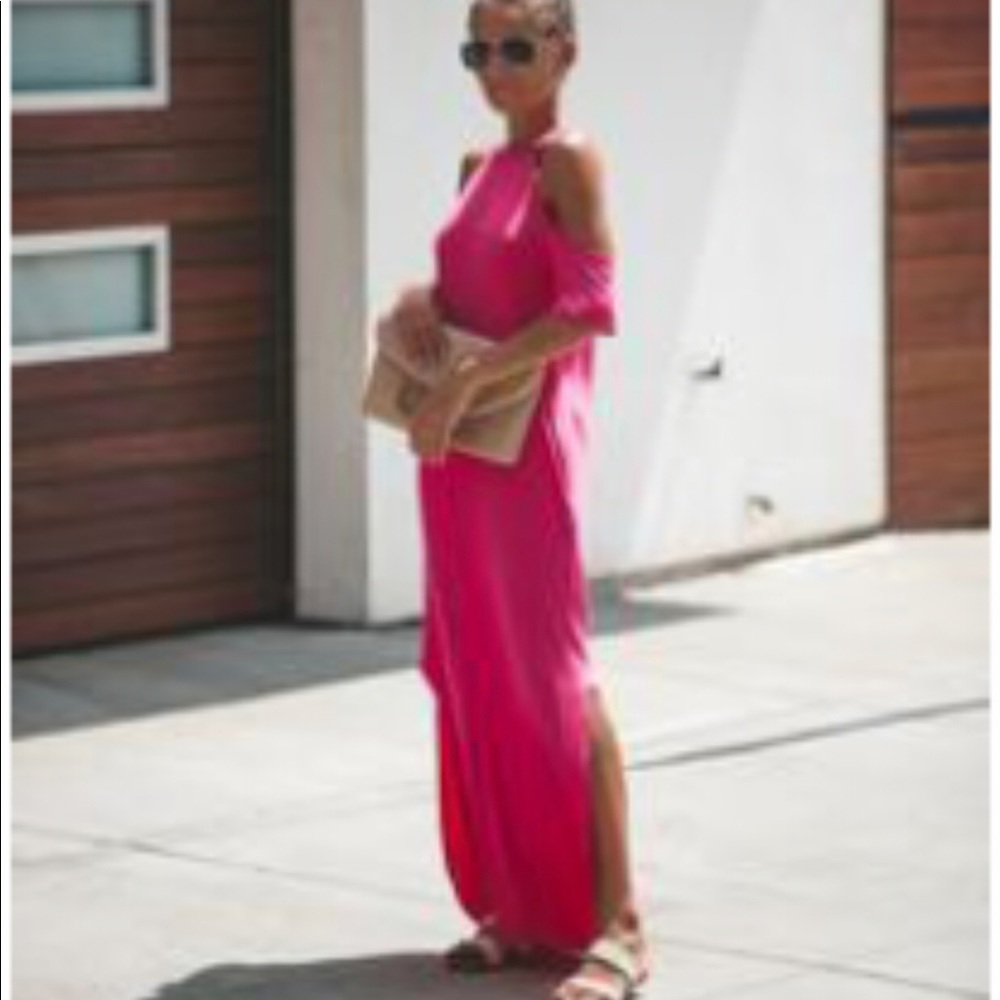 Vici Till Sunrise Cold Shoulder Pocket Maxi Dress